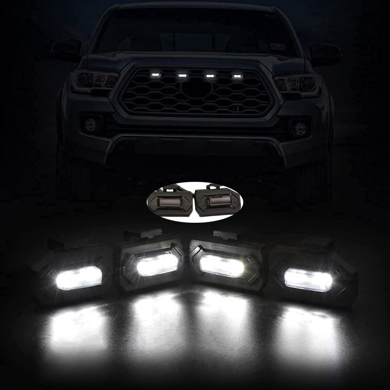 4X4 4pcs Raptor LED Light Upgrade For Toyota 2020 2021 2022 Tacoma Grill LED Grill Lights Compatible With TRD