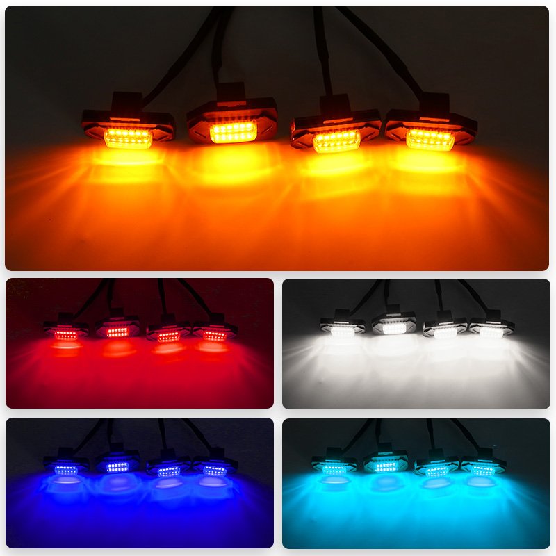 4X4 4pcs Raptor LED Light Upgrade For Toyota 2020 2021 2022 Tacoma Grill LED Grill Lights Compatible With TRD