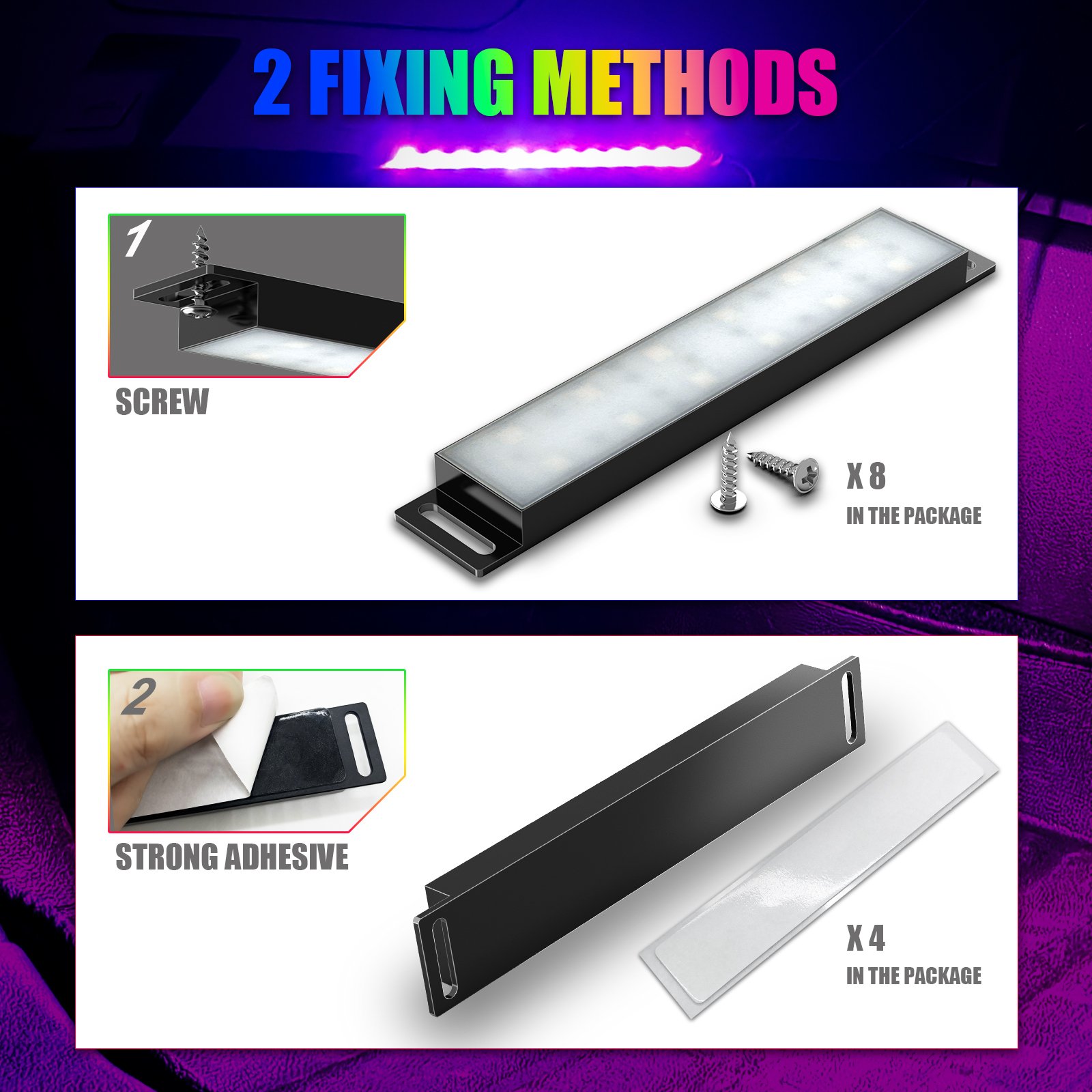 Bar Neon Decoration Atmosphere 12V Flexible Cabin Ambient APP Control RGB Full Color Car Interior LED Strip Ambient Light