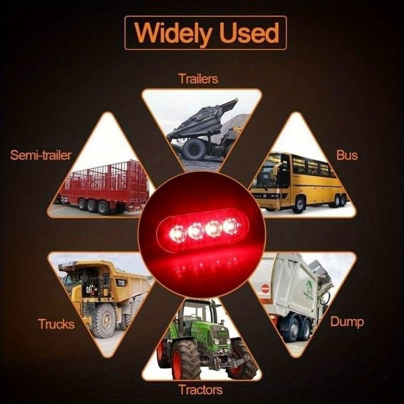 12V 24v Truck Led Side Marker Light Accessories Yellow Led Trailer Lights Flashing Led Emergency Trailer Strobe Lights
