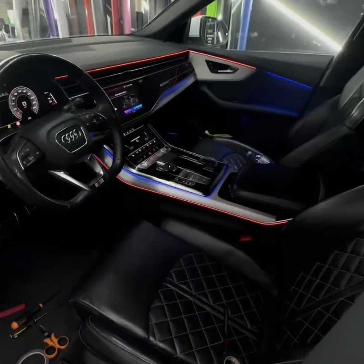 64 Color Neon Lights For Car Interior Accessories Suitable For Audi A3/S3/V8 LED Lights Of Car Ambient Lighting
