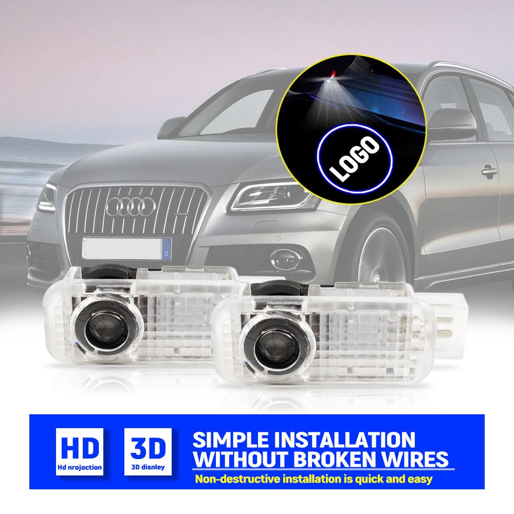 Factory prices wireless car logo welcome light shadow projector lamp led car door light for audi a5 c5 12V car lamp