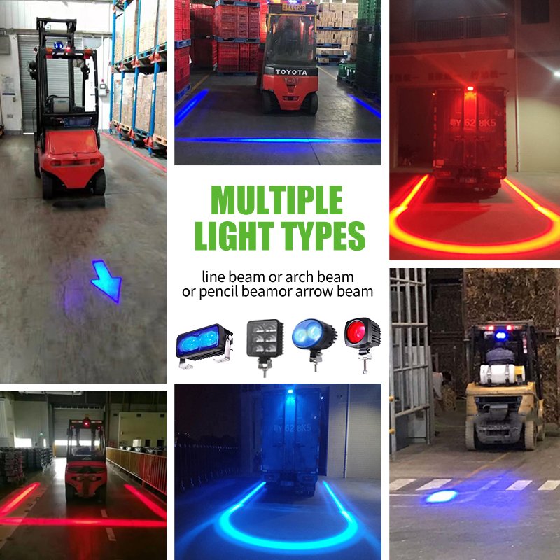 Car Accessories Spot Red Blue Zone Forklift Warning Super Bright Safety Line Beam Mini Forklift Warning Lights