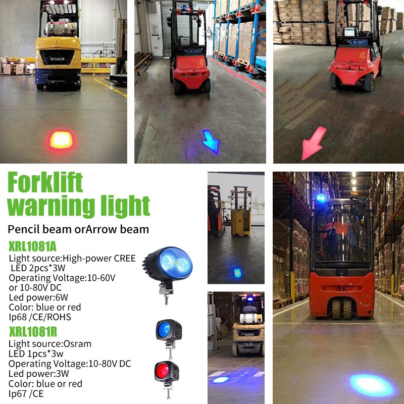 Car Accessories Spot Red Blue Zone Forklift Warning Super Bright Safety Line Beam Mini Forklift Warning Lights