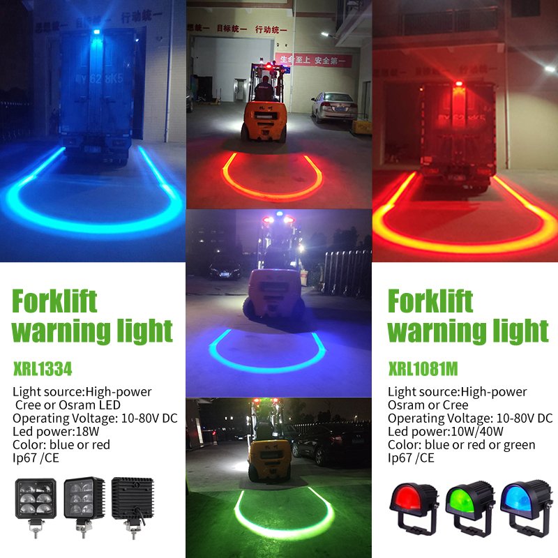 Car Accessories Spot Red Blue Zone Forklift Warning Super Bright Safety Line Beam Mini Forklift Warning Lights