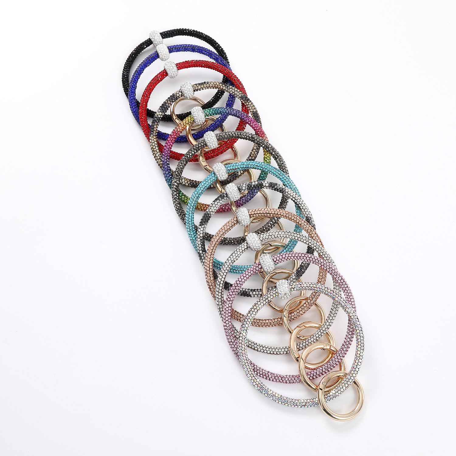 Xichuan Wholesale Removable Crystal Rhinestone Keychain Glitter Bling Metal Car Key Chain Rope Simple Bag Widgets Accessories