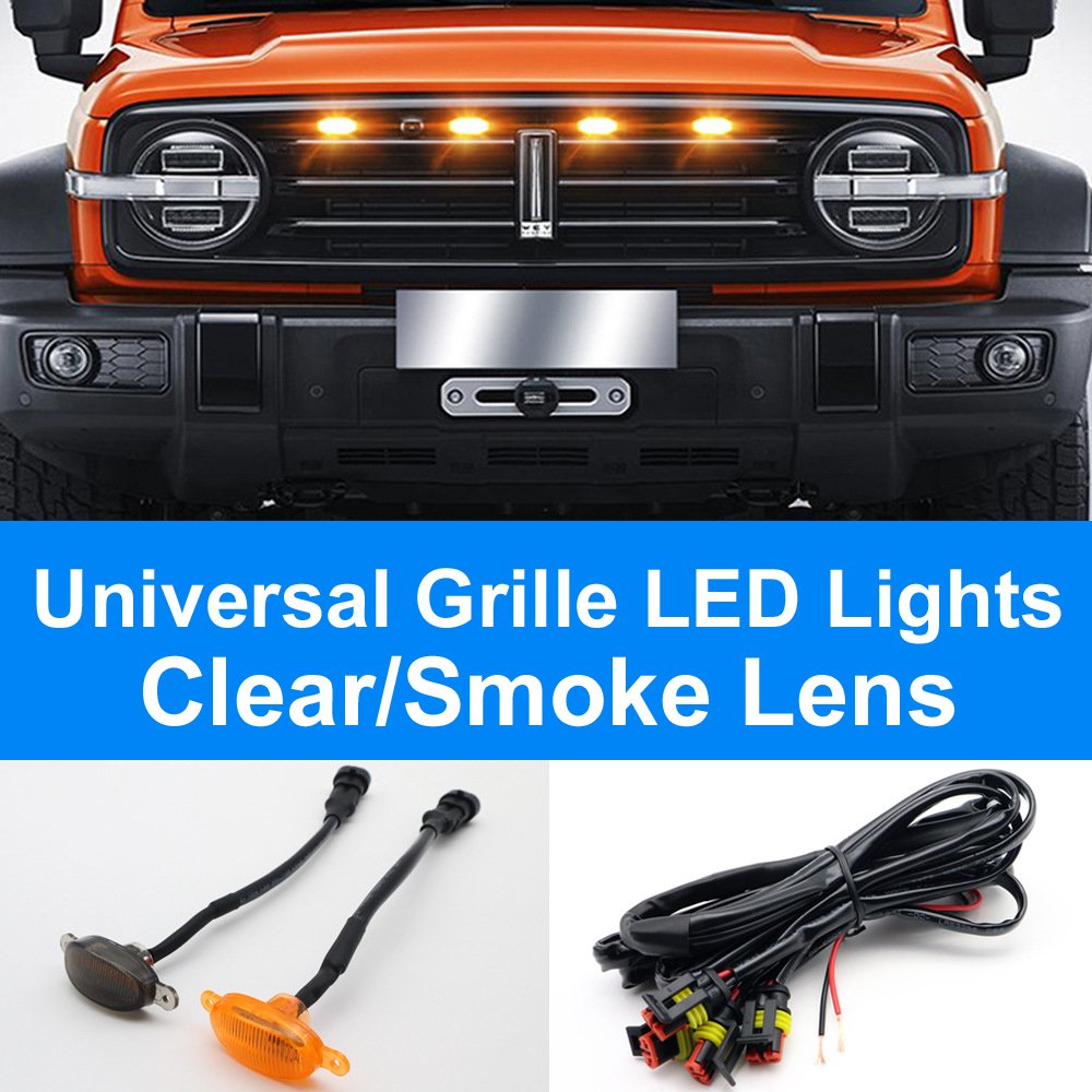 Others Car Light accessories 4PCS LED Amber Yellow Car SUV 4x4 off-road Pick-up Grille light LED Marker Running Warning Lamp