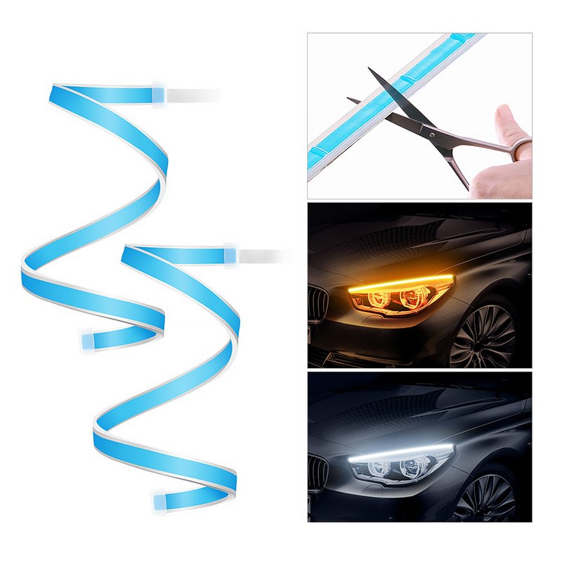 Car DRL Flexible LED Strip Lights Amber Turn Lamp DRL Headlamp 12V Daytime Running Light Others Car Light Accessories