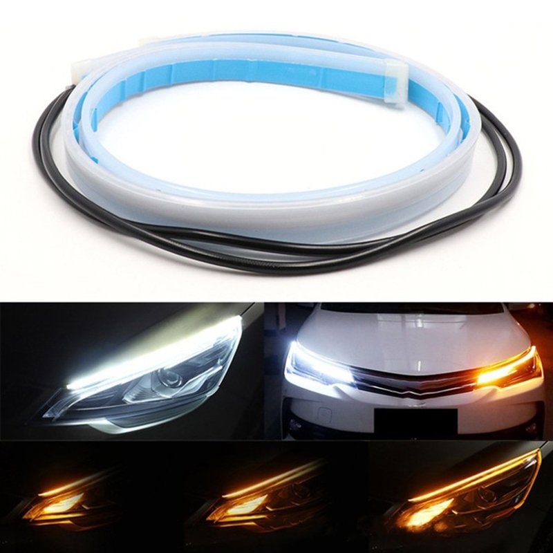 Car DRL Flexible LED Strip Lights Amber Turn Lamp DRL Headlamp 12V Daytime Running Light Others Car Light Accessories