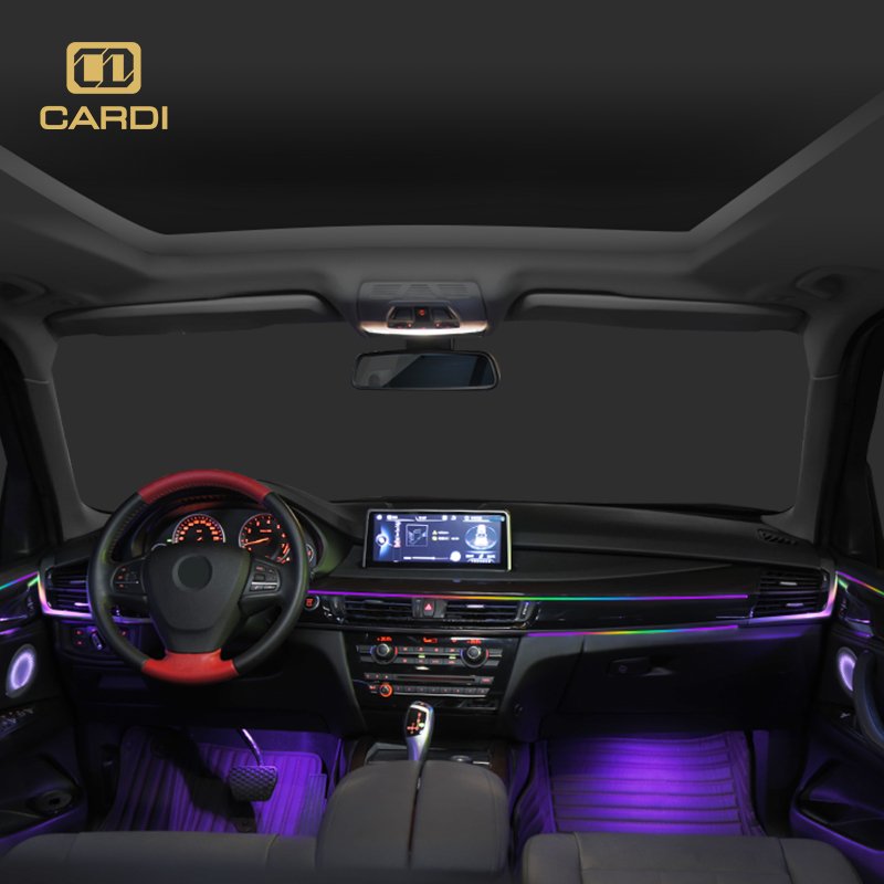 "CARDI" Smart Car LED Strip Lights Ambient Lighting Accessories APP Remote Control Music Sync Interior RGBIC Car Light Accessory