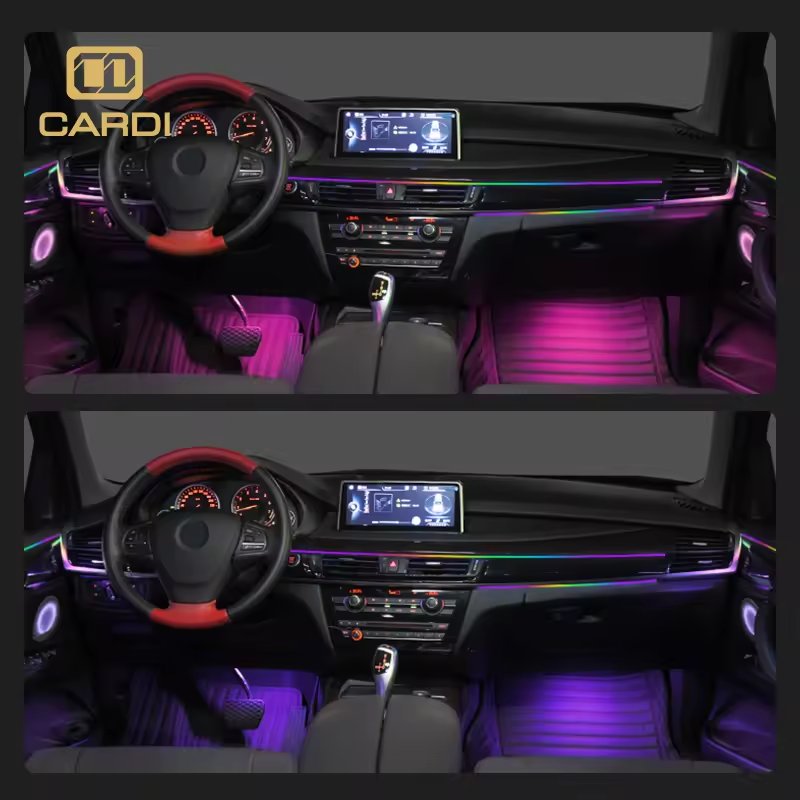 "CARDI" Smart Car LED Strip Lights Ambient Lighting Accessories APP Remote Control Music Sync Interior RGBIC Car Light Accessory