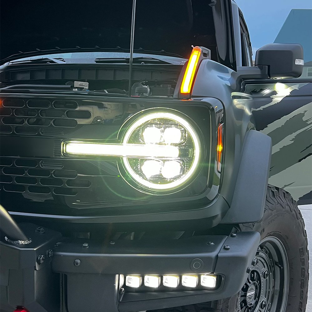 Car amber LED engine hood trail marker LED lights for FORD Bronco off-road Turn Signal Lights for Ford Bronco Accessories