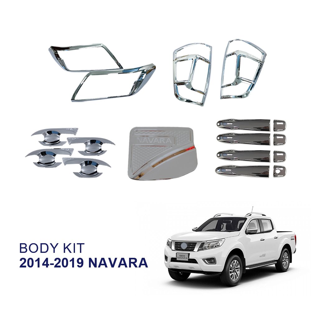 Wholesale Exterior Accessories Car Light Cover Door Handle Bowl Gas Tank Cover Car Body Chrome Kits for Nissan Navara 2014-2019