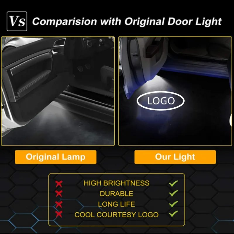 Car Door Logo Light Projector LED Welcome Lights For Dodge Charger Logo Ghost Shadow Lamp Car Accessories