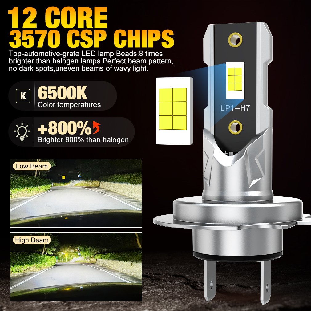 Other Car Light Accessories 3570 CSP Fanless Plug And Play Fog Lights Mini 1:1 Headlights H7 Led Lights For Car