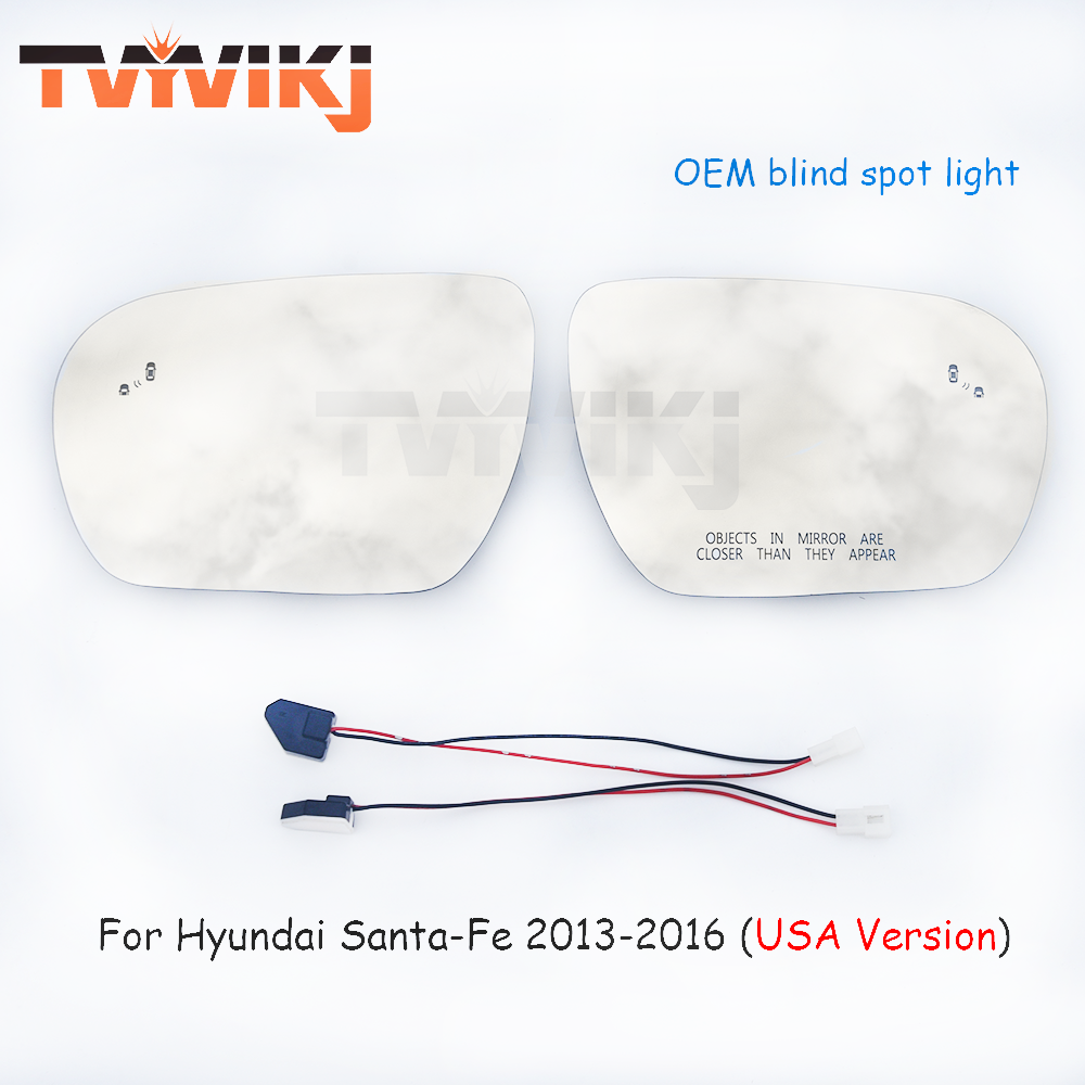 Left Right For Santa-fe 2013-2016 Santafe Side rearview mirror glass with Blind spot light detection distance assist car mirrors