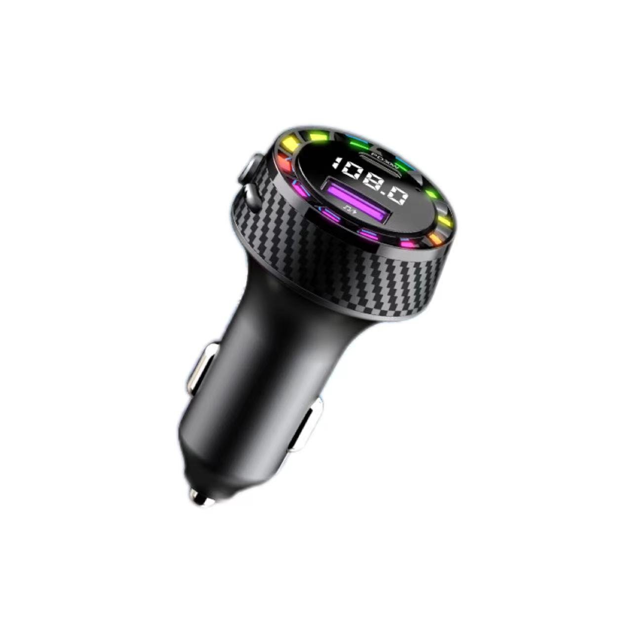 Manufacturer Wholesale Car Bluetooth Charger Colorful Ambient Light Circular Charger Car Decoration Accessories