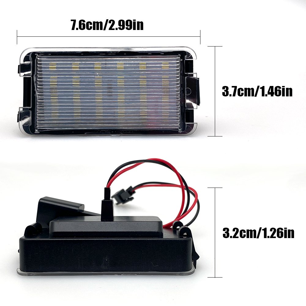 2pcs car led accessories Ibiza 6L from 2002-2008 wireless12v white mini led number plate light
