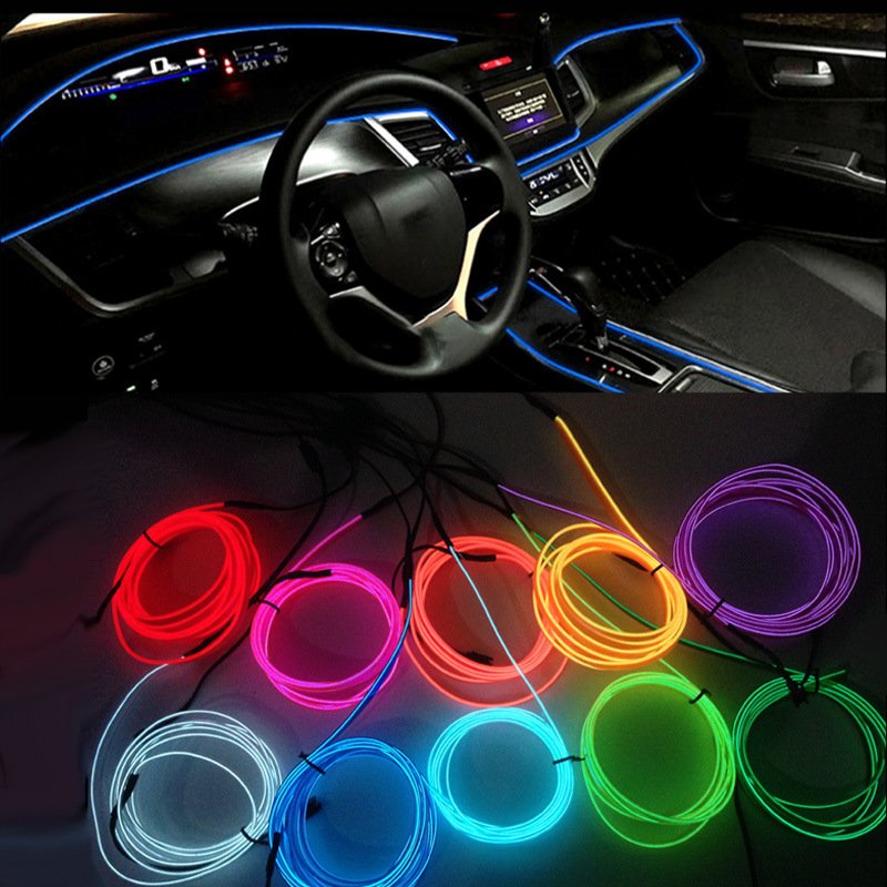Car EL Band Edge Automobile 12V Led Cold Light Line / Atmosphere Light /Car Interior Decorative Strip Light car accessories
