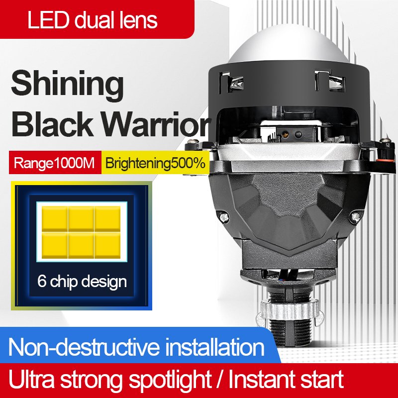 New Custom High Quality Led Headlight Lens 60w 3.0 inch Bi Led Projector Lenses 18000lm 12v H4 Led Car Headlamp Car Accessories