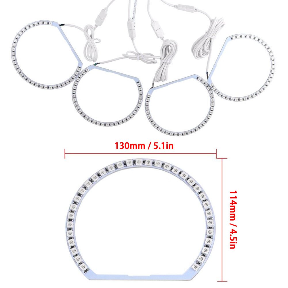 Accessories Car Universal D-857 Angel Eye Circle Colorful RGB 131MM 4PCS E46 M3 Semicircular Aperture
