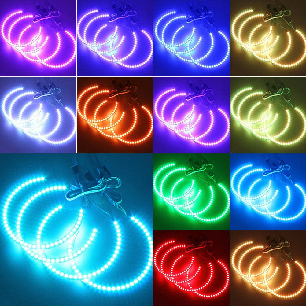 Accessories Car Universal D-857 Angel Eye Circle Colorful RGB 131MM 4PCS E46 M3 Semicircular Aperture