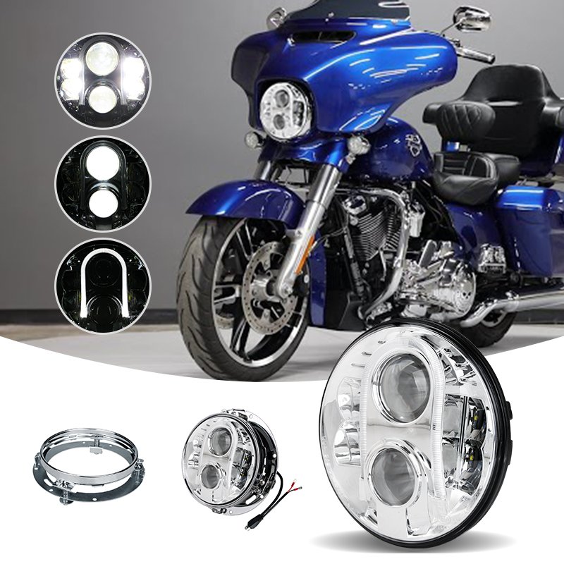 Emark 80W Round Hi Low Led Headlight Eagle Eye Led Light 12V 7 Inch Led Headlight For Jeep Wrangler Accessories