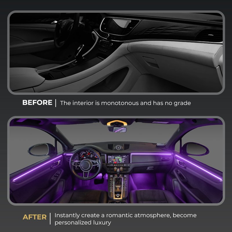 2024 New Style car accessories Interior 18 in 1 Atmosphere Light Strip App Control Led Ambient Lights