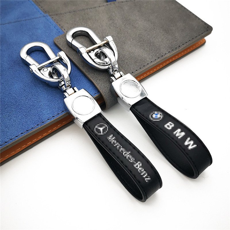 Online Customization Wholesale Manufacturers Custom Light Luxury Leather Car Logo Keychain For Car