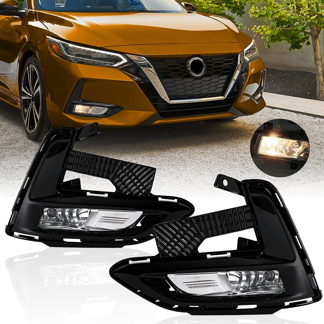 Wholesale Car Front Fog Light Kit for Nissan Sentra Sylphy 2019 2020 2021 Car Headlight Halogen Bulb light for car