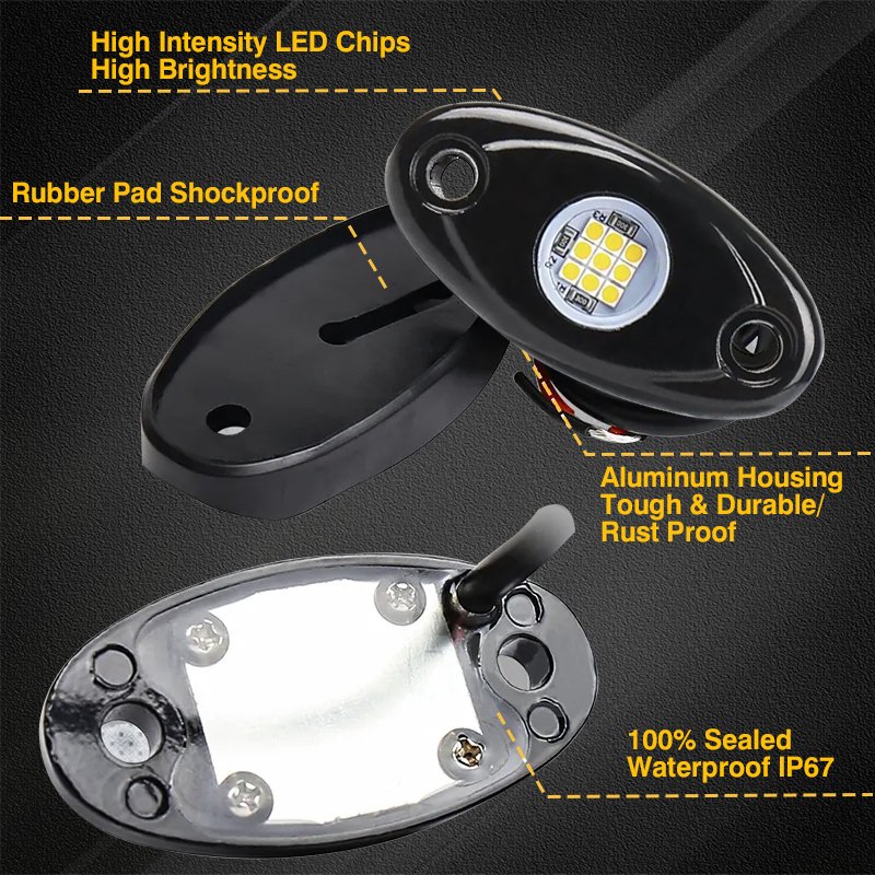 Other Car Light Accessories 12 Volt Waterproof White Led Rock Lights For Truck Atv 4x4 Off Road Suv Motorcycle