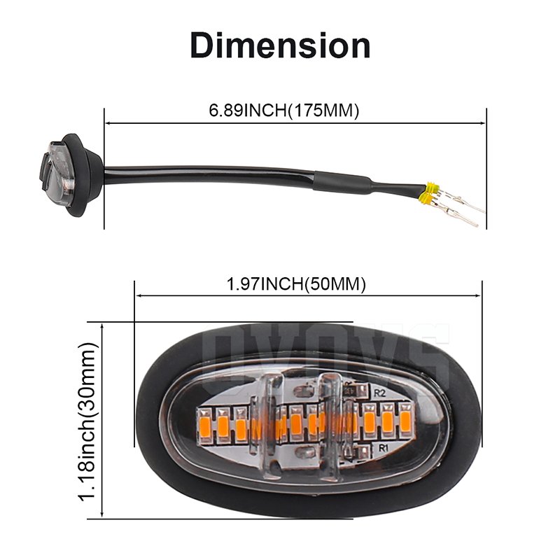 OVOVS Other Car Light Accessories LED Amber Truck Marker Lights Front Grille Light For Ford F150 Raptor 2010-2018