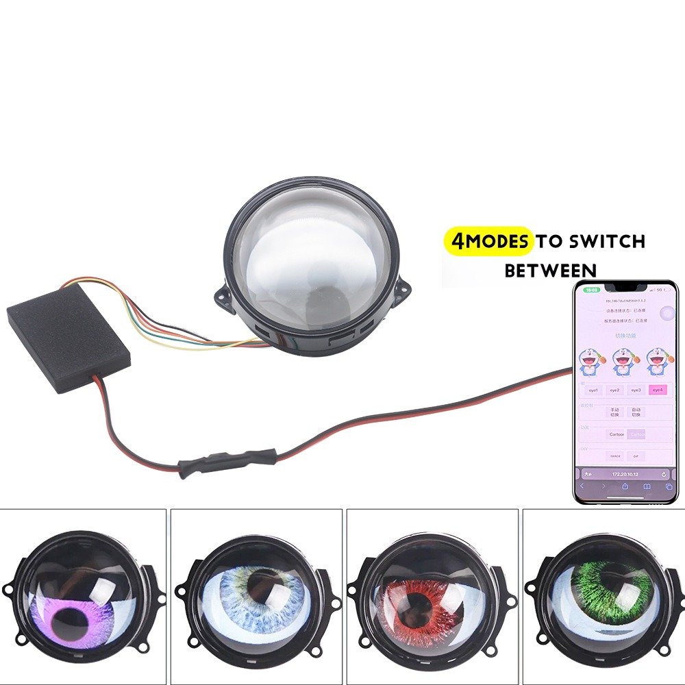 car accessories universal Devil Eye Lens Round Electric Vehicles demon eye for motorcycle dynamic flashing Atmosphere light