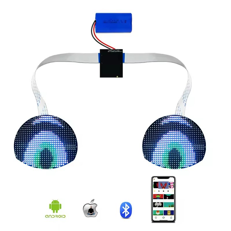 Riders accessories Led Light Evil eye Angel Eyes Glowing Screen Smart Turning Car Sign led displaying