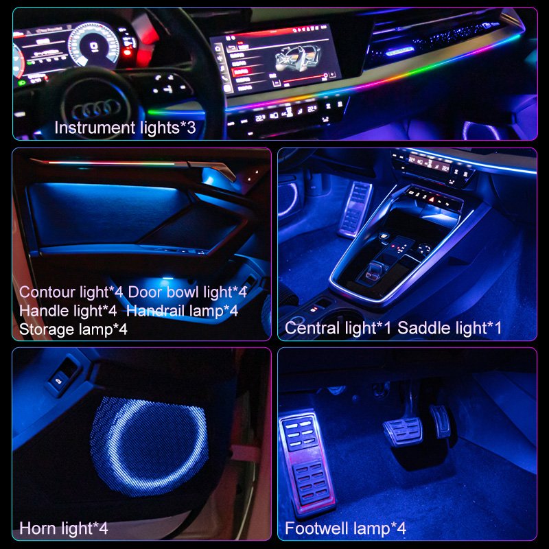 New Fiber Optic Lights for Car Interior Waterproof LED Guide Ambient Lighting LED Others Car Light Accessories for customized