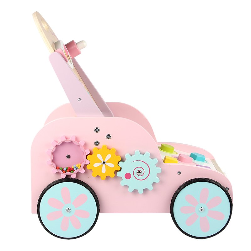 2021 Wholesale Stroller Wooden Model Rolling Learning Carriers Baby Wooden 7 in1 Learn Walker Baby Toy