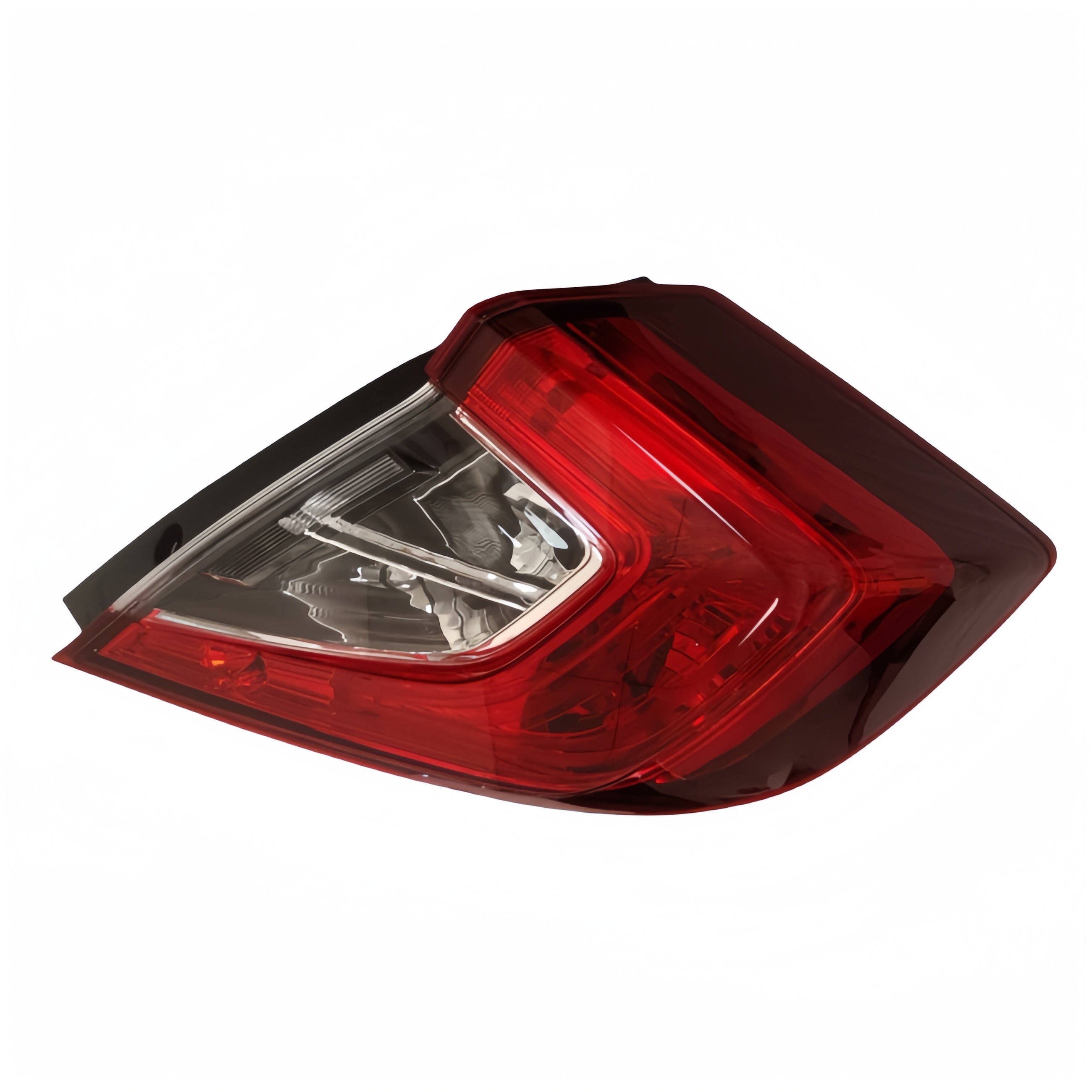 For Honda 16 Civic Right LED Tail Light New Curved Rear Bumper Lamp with Clear and Red Lens Colors ABS Material 12V Volta