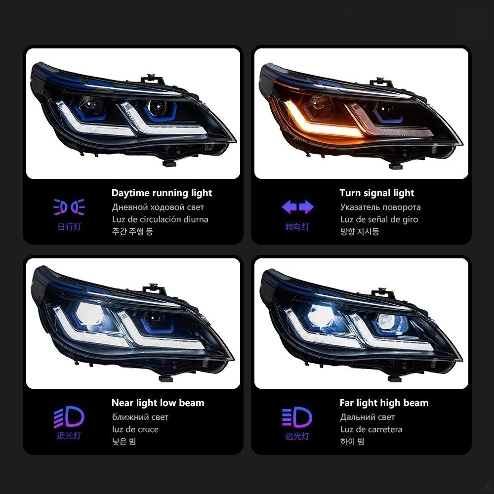 For BMW E60 Headlights 2003-2009 523i 530i Angel Eye LED Headlight DRL Hid Bi Xenon Car Head Lamp upgrade Auto Accessories