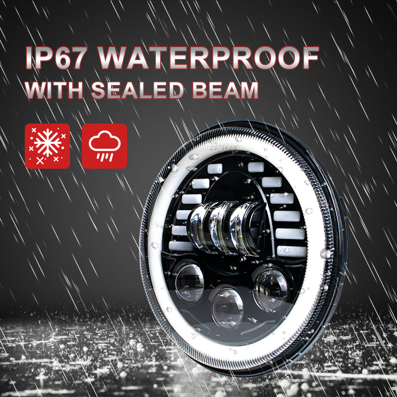 7Inch Round Car Headlight High Low Beam Daytime Running Light White Yellow Color Led Work Light Others Car Light Accessories
