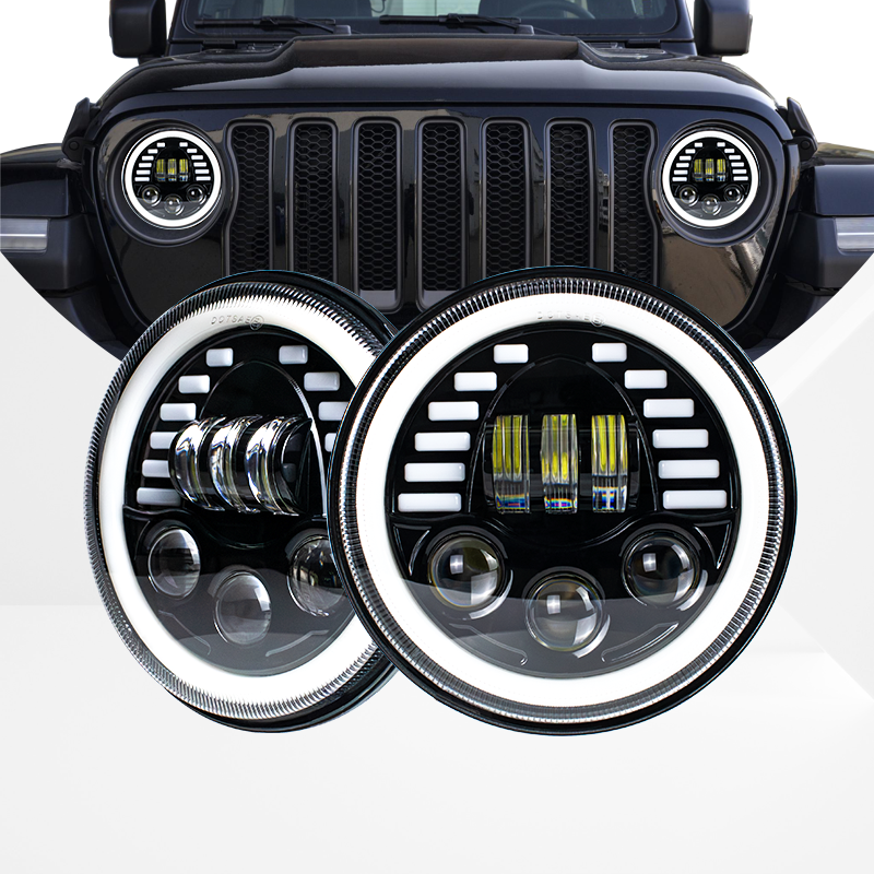 7Inch Round Car Headlight High Low Beam Daytime Running Light White Yellow Color Led Work Light Others Car Light Accessories