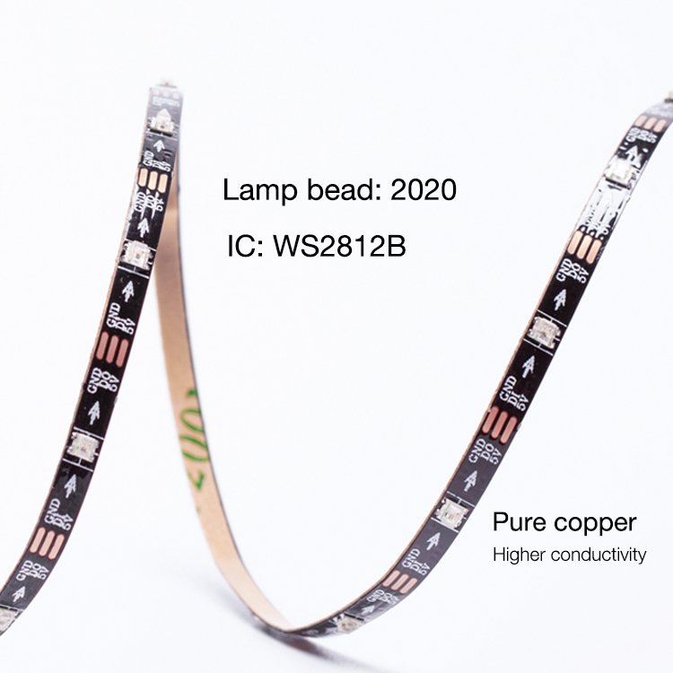 Narrow 3mm RGBIC 60 72 96 144 LEDs Pixel Tape Thin 3mm LED Strip 5V for Model Car Atmosphere Light Computer Accessories