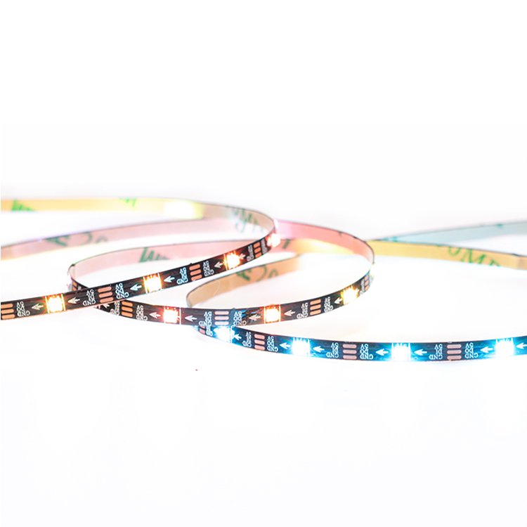 Narrow 3mm RGBIC 60 72 96 144 LEDs Pixel Tape Thin 3mm LED Strip 5V for Model Car Atmosphere Light Computer Accessories
