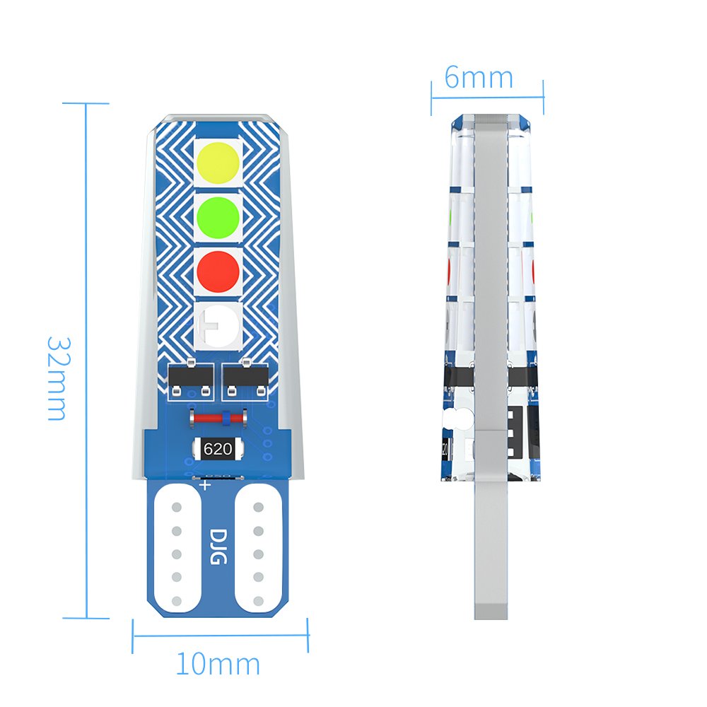 Car Light Accessories 3030 S T10 Wedge 8smd silicone 194 LED Bulb Plastic Car t10 rgb led car License Plate light