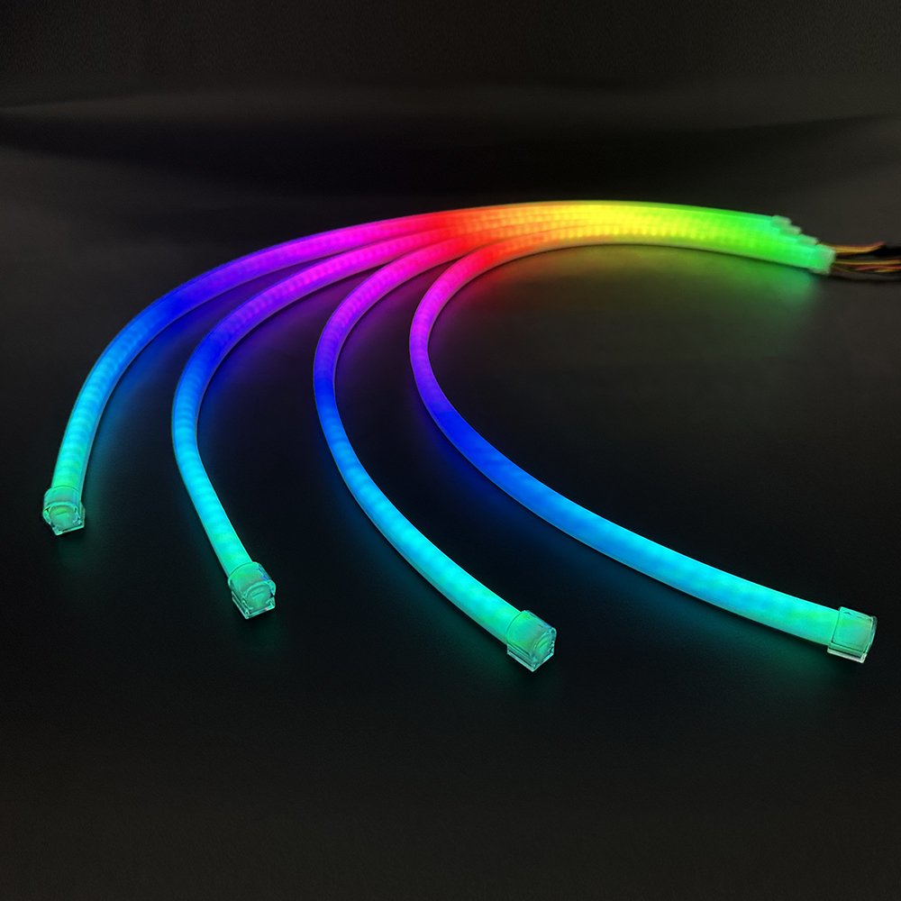 Top Quality 4Pcs Colorful RGB LED DRL Light Strip and Turn Signal Light Interior Car LED Lights