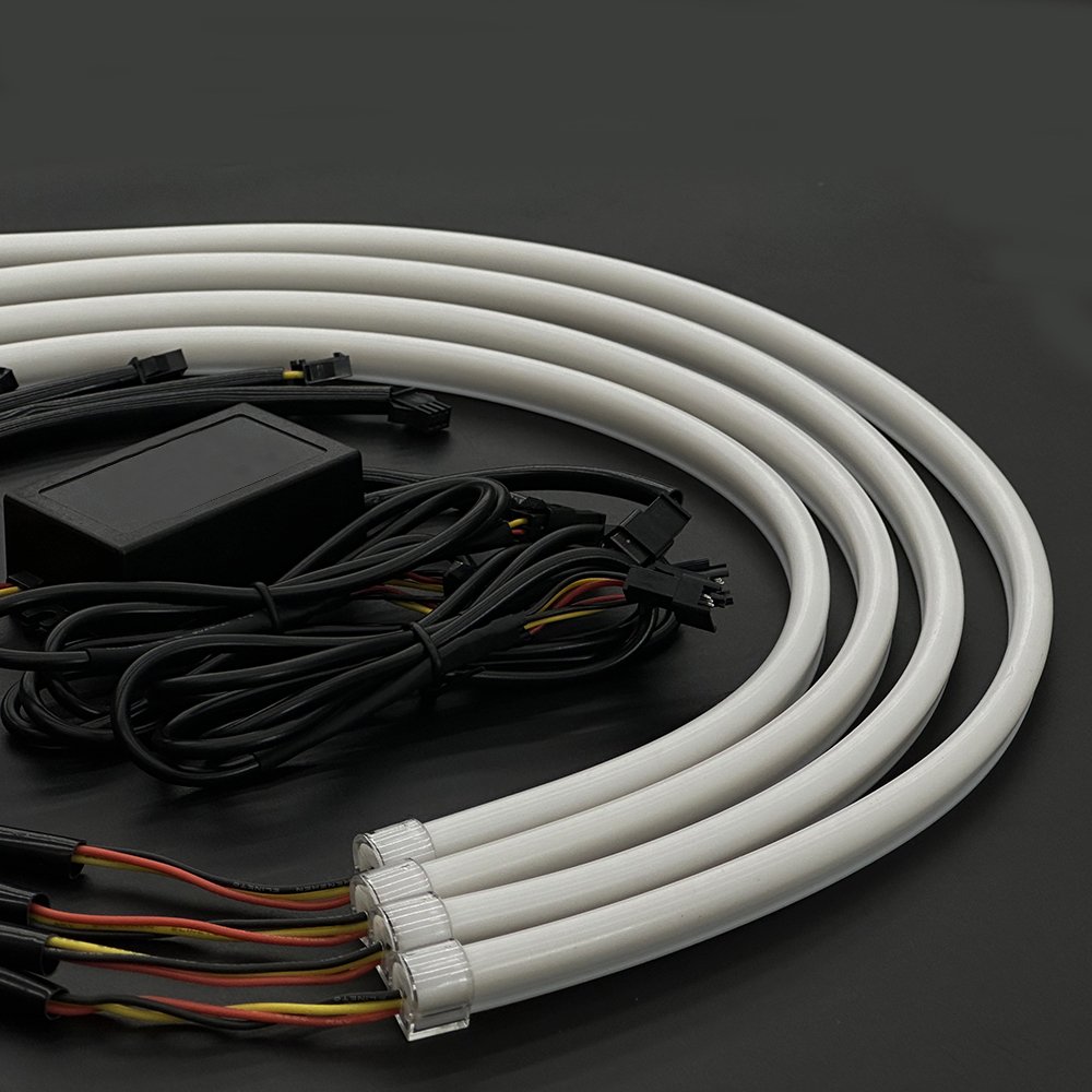 Top Quality 4Pcs Colorful RGB LED DRL Light Strip and Turn Signal Light Interior Car LED Lights