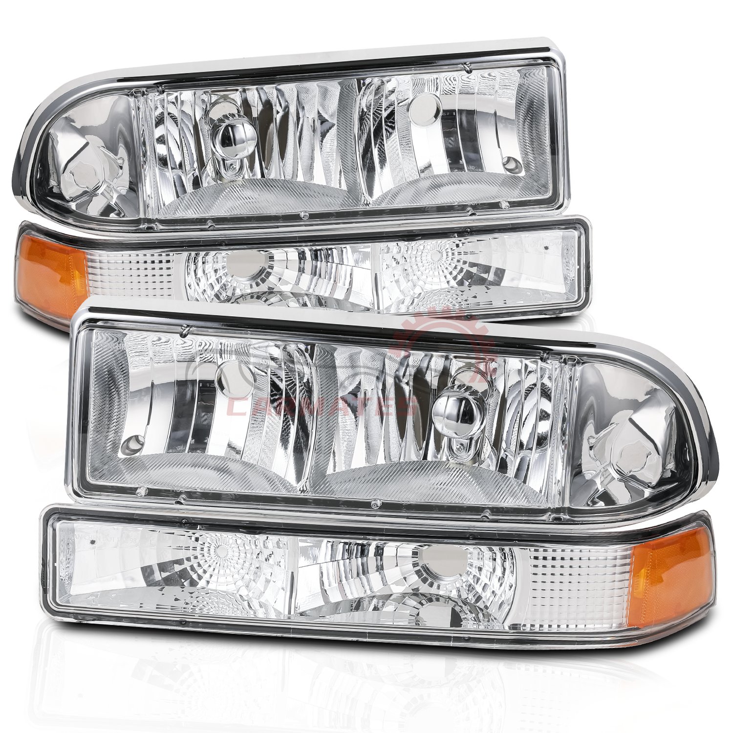 HEADLAMP FOR CHEVY Chevrolet S10 BLAZER 1998-2004 BLACK/AMBER HEADLIGHT BUMPER SIGNAL LIGHT GM2520162 GM2502172
