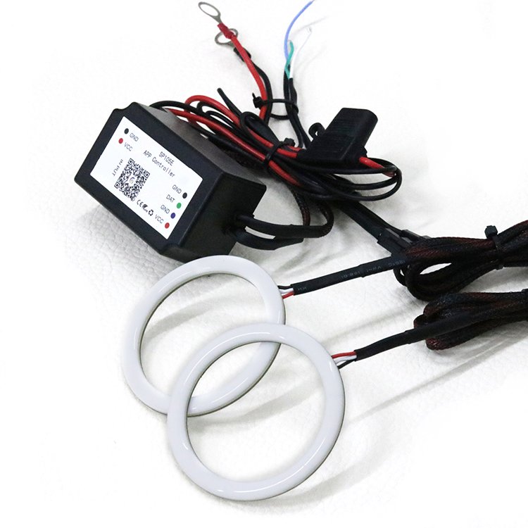 Hot sale 80mm*2 rgb chasing flowing angle eye halo ring for led headlights other car light accessories