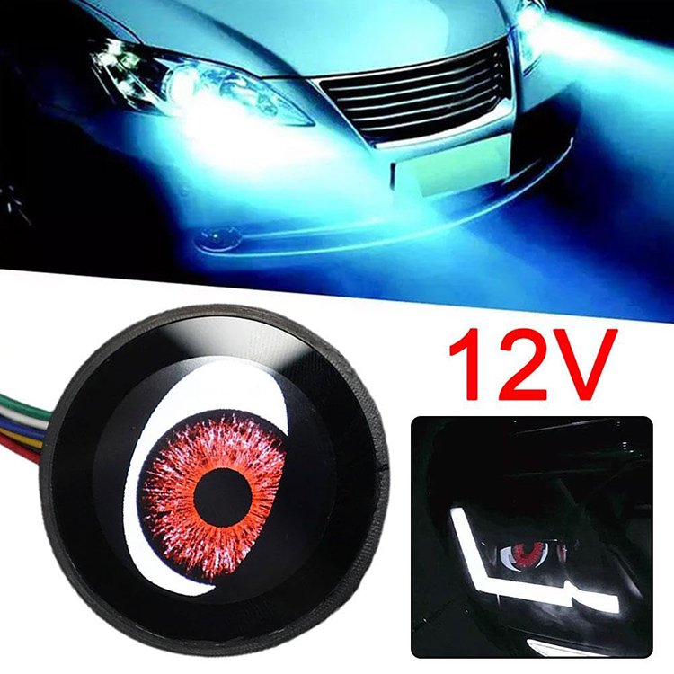 Devil Eye Demon Evil Eyes Headlight 12V Headlights for Car Auto Car Motorcycle for Any Car Model 1 (Red)