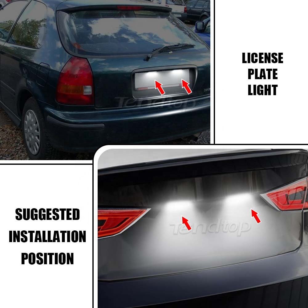 New White LED License Plate Lights For Honda CIVIC DEL SOL trunk 93-97 CR-X Car Accessories tail License Plate led Lamps