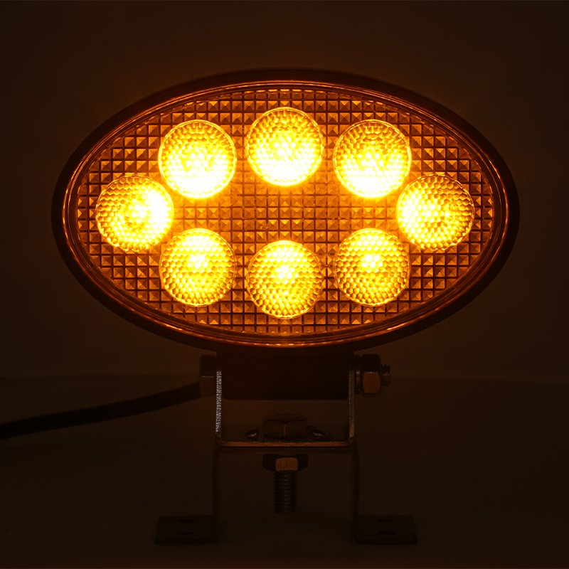 R65 Oval Agriculture Truck Tractor Spotlight 18w White Amd Amber Dual Color Head Light Driving Off Road Led Work Light